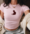 ADORABLE CAT BABY TEE - BABY PINK