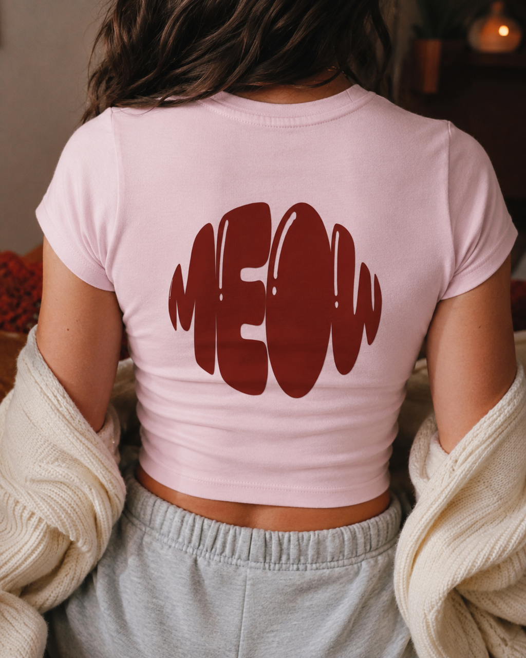 ADORABLE CAT BABY TEE - BABY PINK