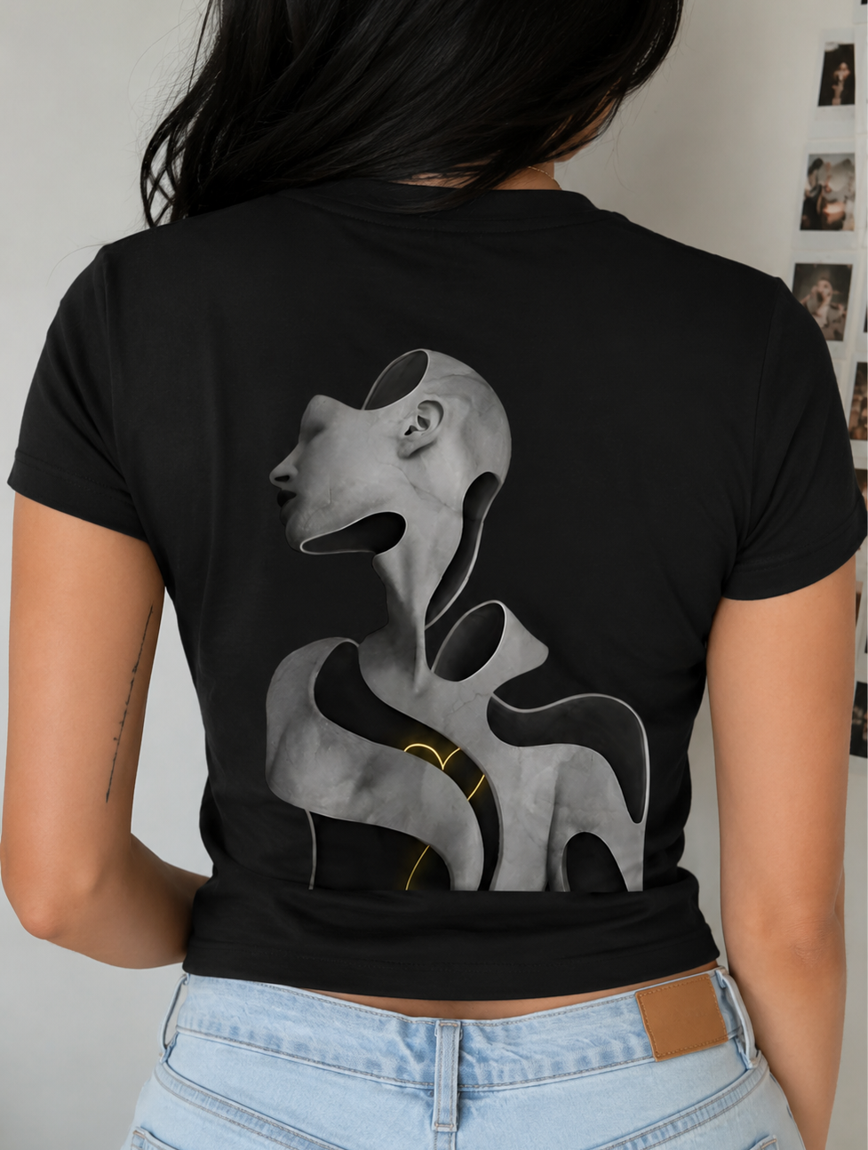 ALONE WITH EVERYBODY BABY TEE - BLACK