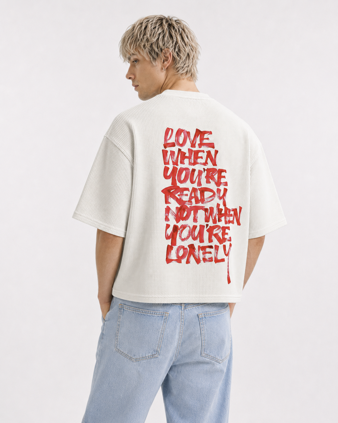 DREAD HEART BOXY FIT WAFFLE T-SHIRT