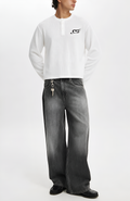 BASICS — WHITE HENLEY WAFFLE KNIT
