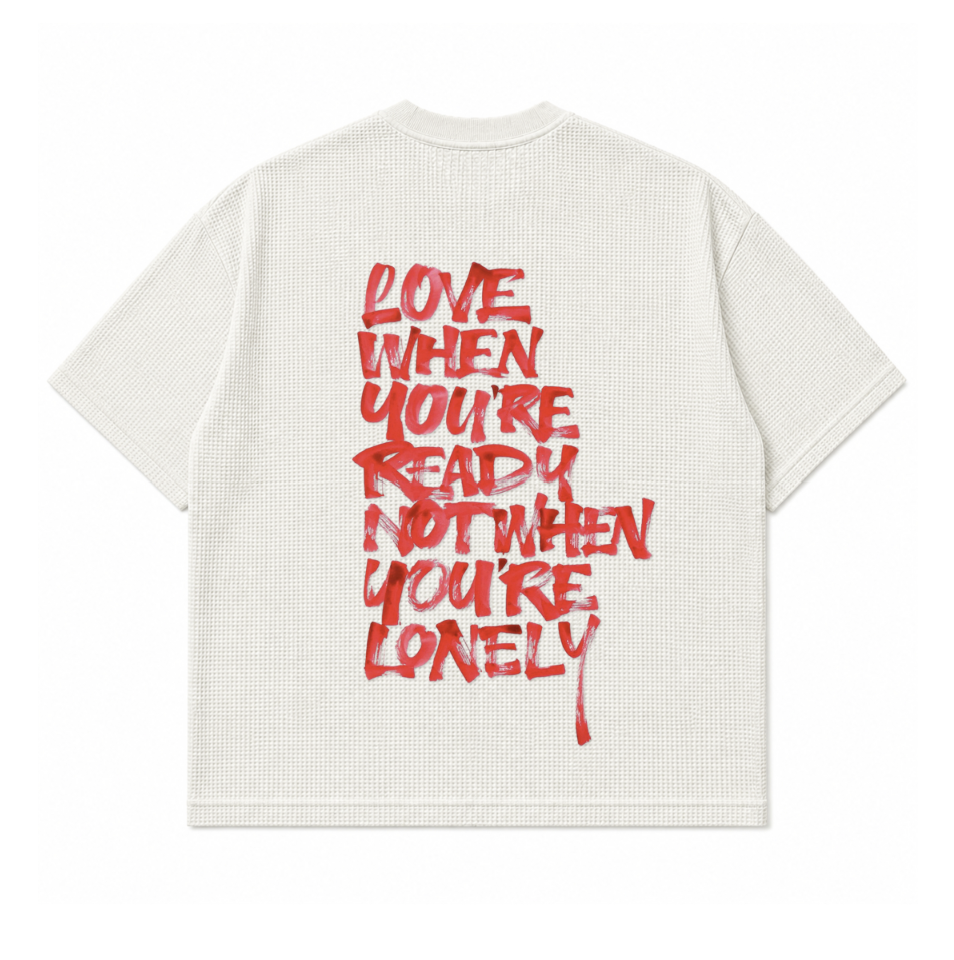 DREAD HEART BOXY FIT WAFFLE T-SHIRT