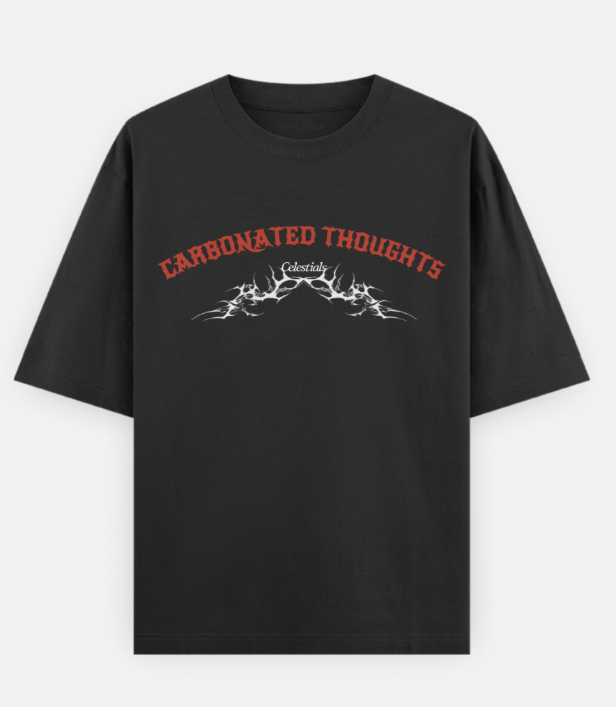 Carbonated Thoughts Premium Drop Shoulder Oversized T-shirt