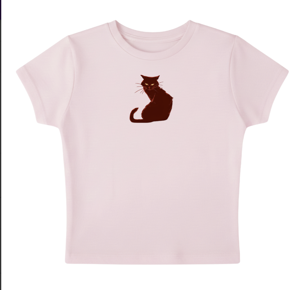 ADORABLE CAT BABY TEE - BABY PINK