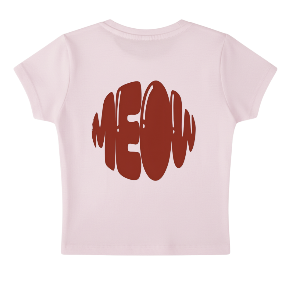ADORABLE CAT BABY TEE - BABY PINK