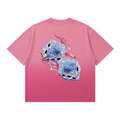 RICH DIE POOR DIE Pink Sunfade Ombré Boxy Fit T-shirt